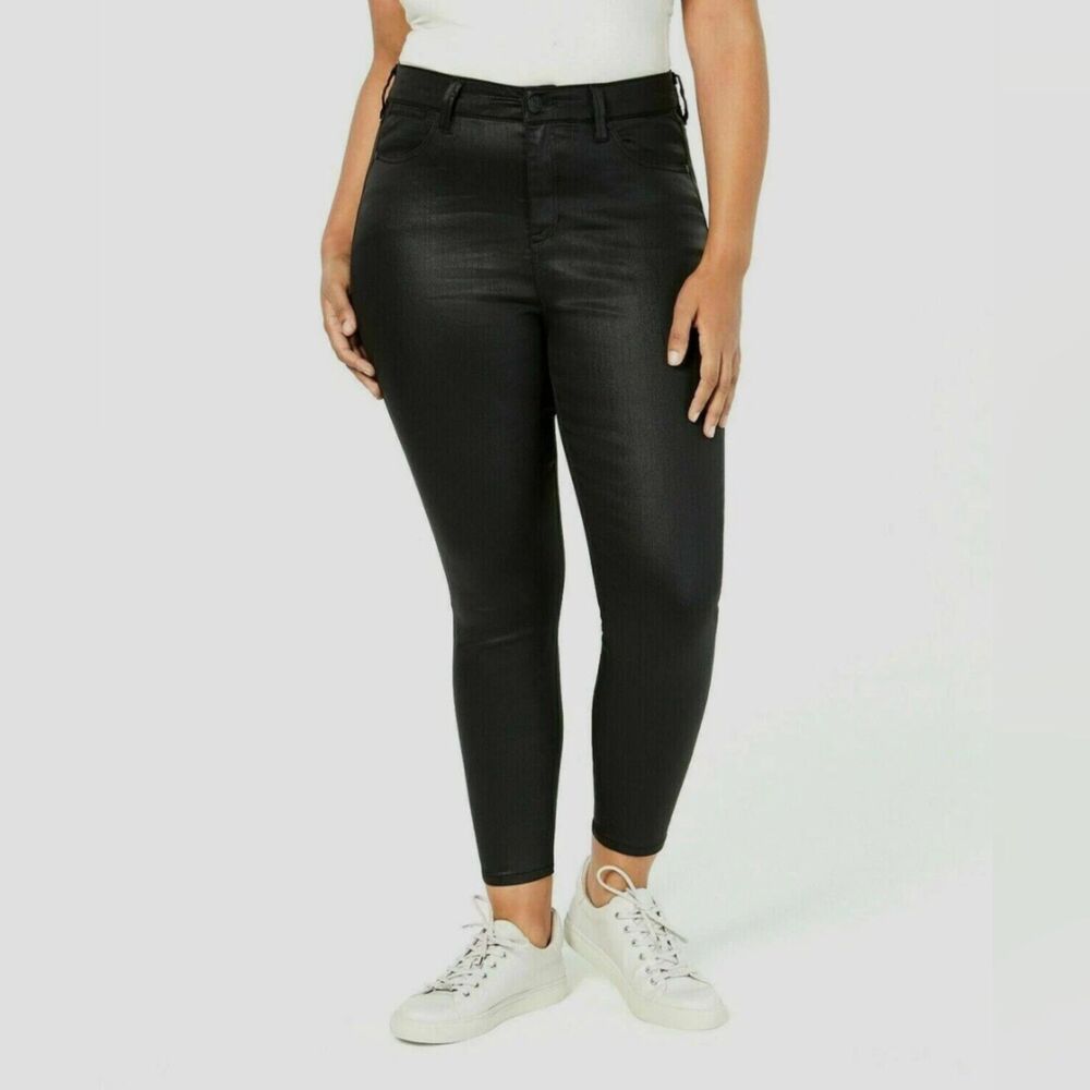 Celebrity Pink Black Coated High Rise Skinny Jeans – Plus Size 24 NWT